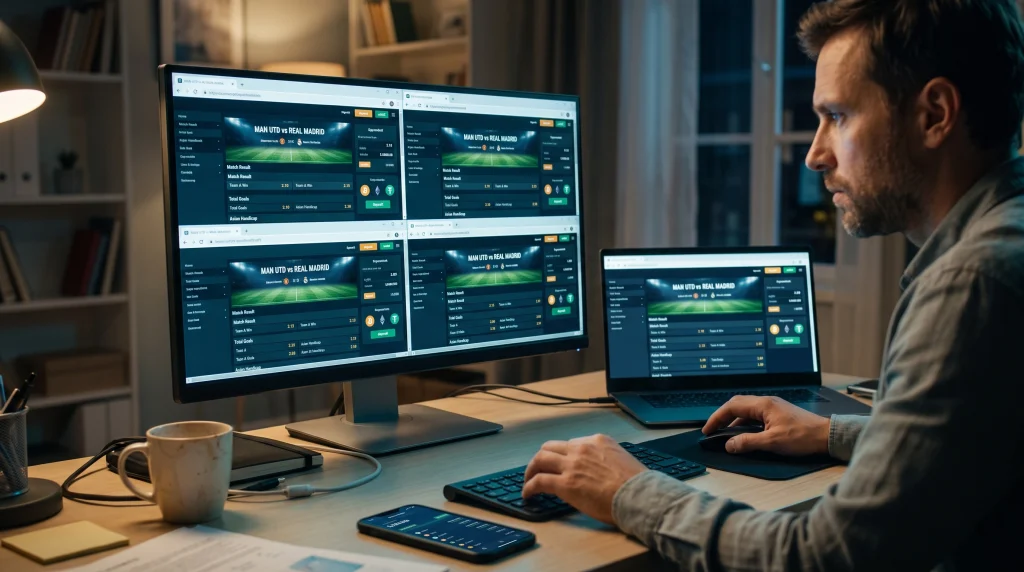 Comparación de cuotas entre diferentes casas de apuestas cripto